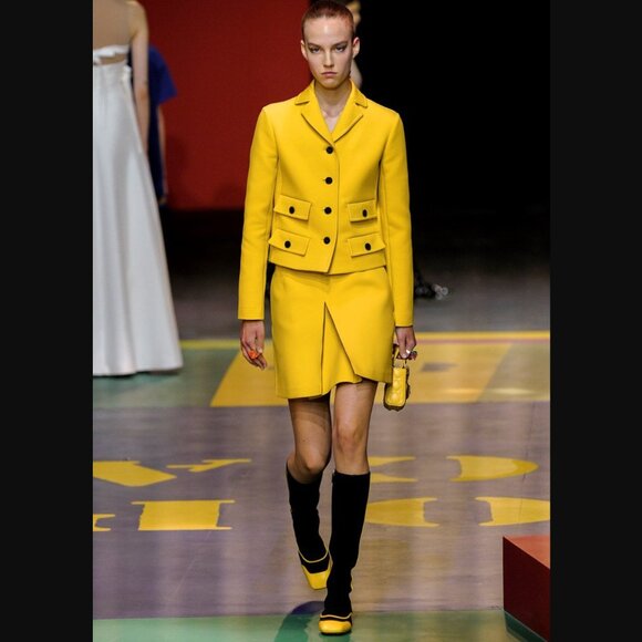 Christian Dior 2022 Spring Yellow Single Breasted Wool Jacket size FR 42/10 - Picture 1 of 13